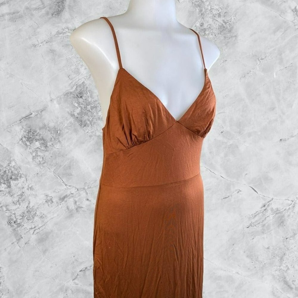 Michael Costello xREVOLVE Brooke Slip Midi Dress - Rust - Picture 3 of 9